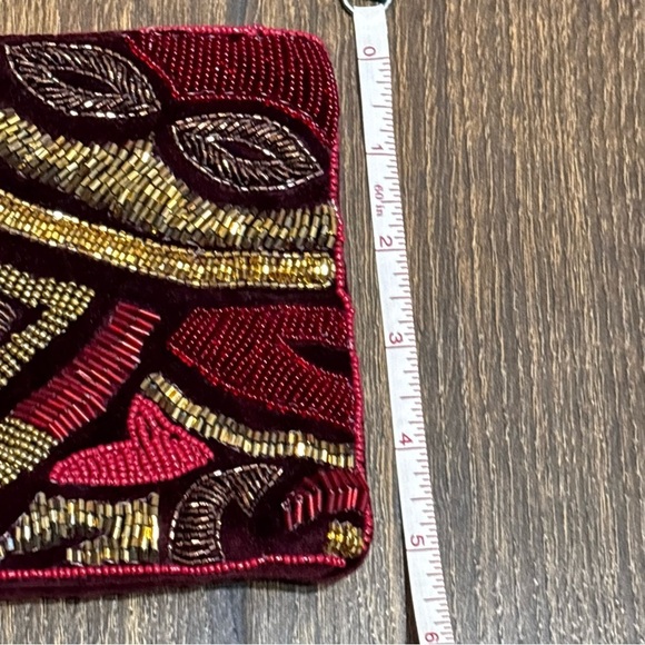 Chico’s New beaded beauty maroon party clutch - Picture 7 of 10